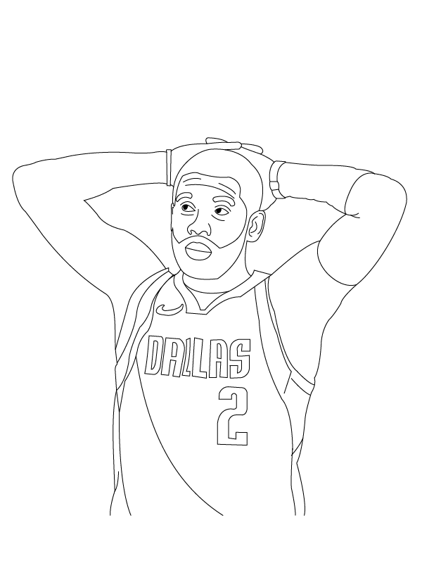 Kyrie Irving with Basketball - Coloring Pages