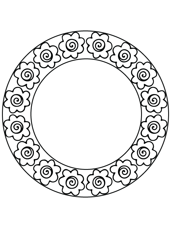 Nice Easter Wreath Coloring Page