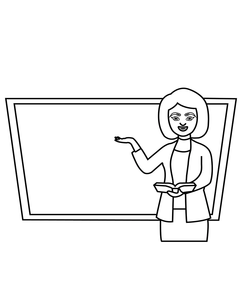 Math Teacher Coloring Page - Free Printable Coloring Pages for Kids