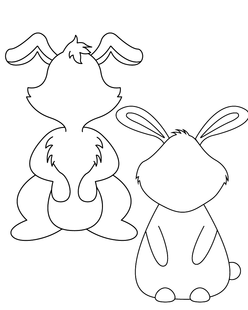 Girl & Boy Bunny Templates - Coloring Pages