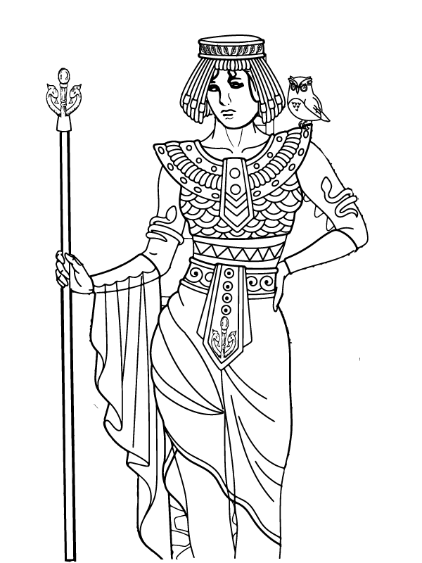 Greek Goddess of Wisdom Athena Coloring Page - Free Printable Coloring ...