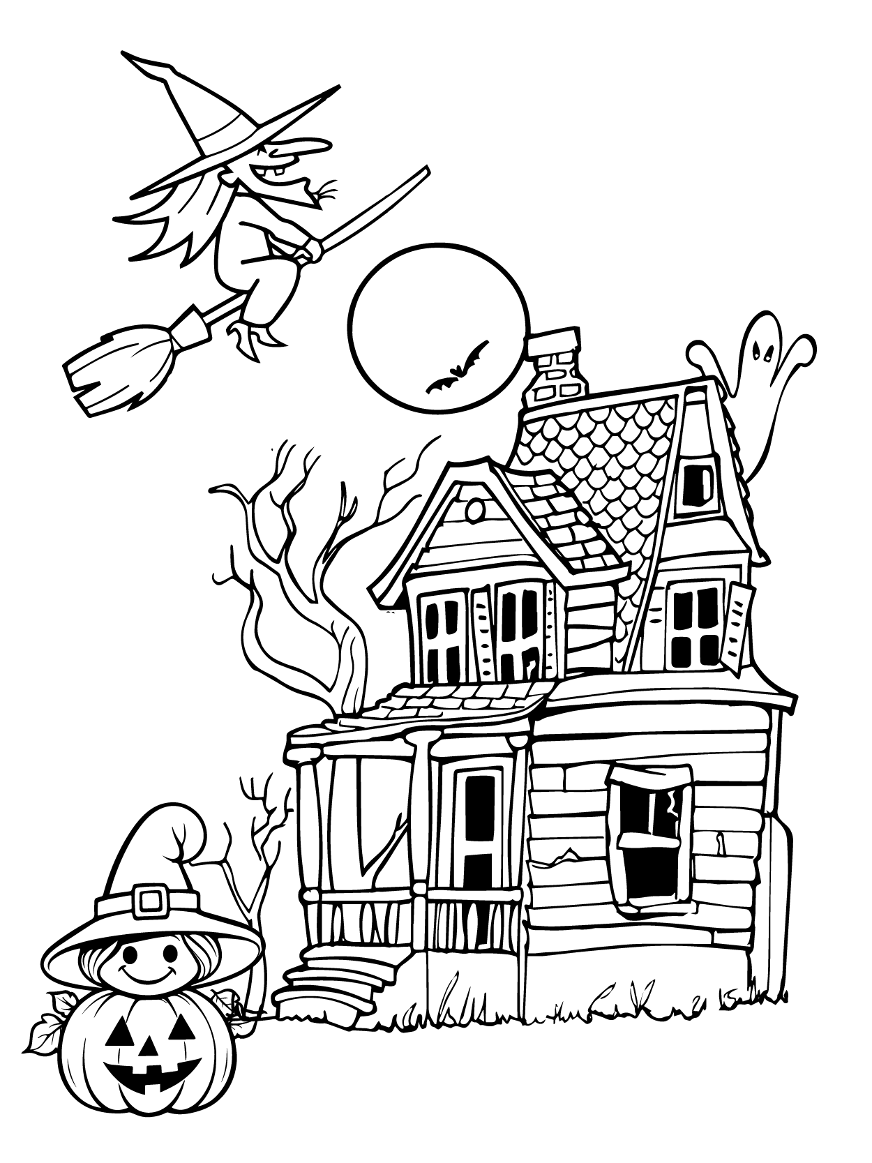 Kawaii Halloween Coloring Page