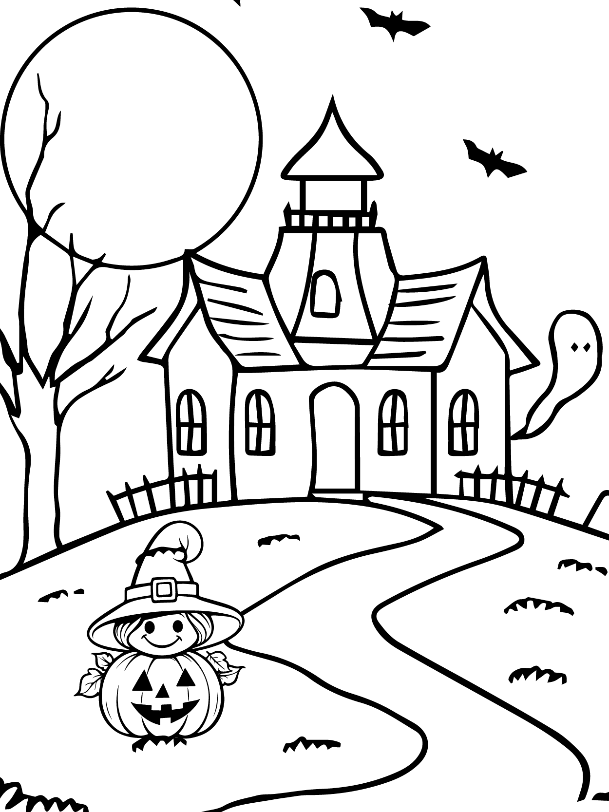 Kawaii Halloween Coloring Page