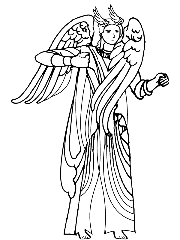 Hermes Sitting on the Throne Coloring Page - Free Printable Coloring ...