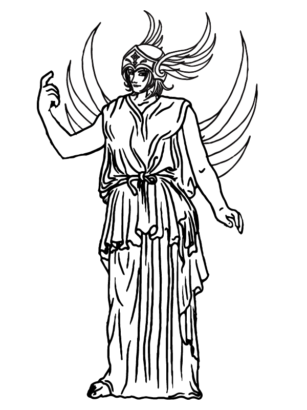 Hermes Holding Small Sword Coloring Page - Free Printable Coloring ...