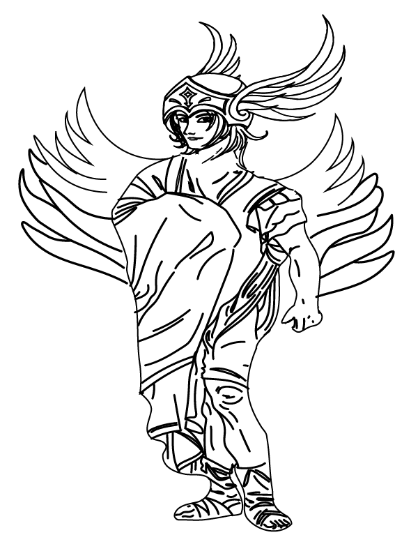 Hermes with Long Garments Coloring Page - Free Printable Coloring Pages ...