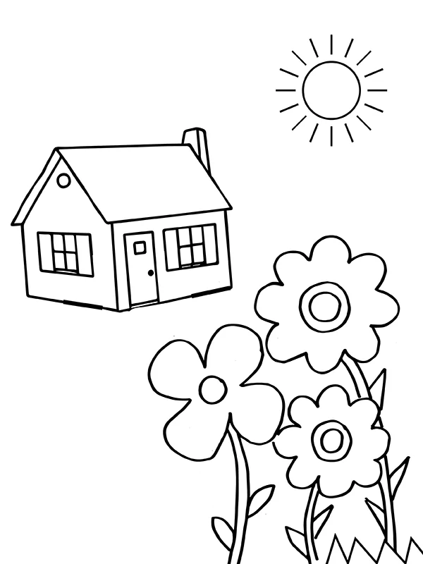 Home Flower Garden - Coloring Pages