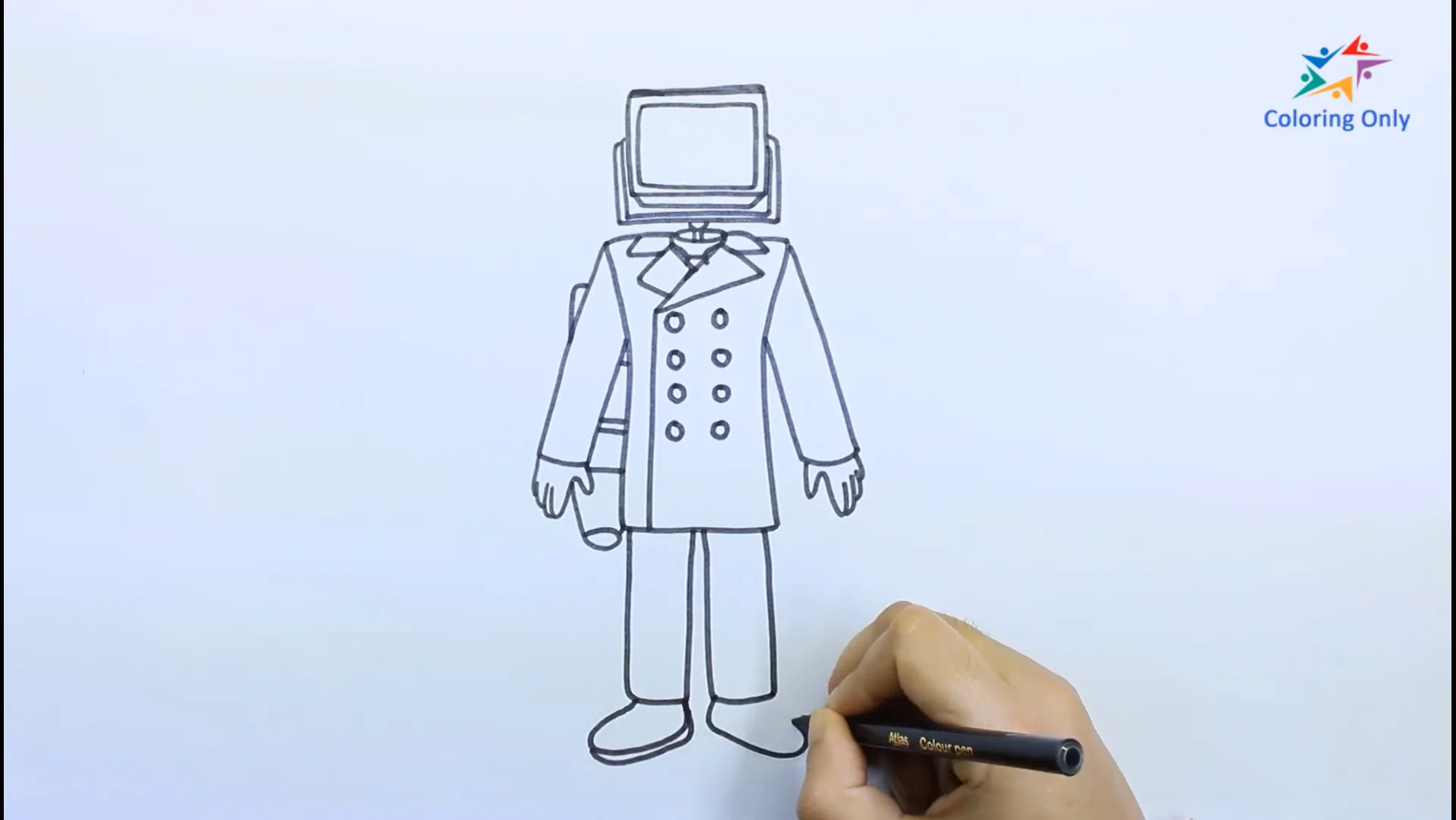 How to Draw TV Man Step 6