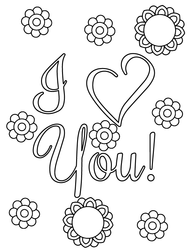 I Love You Coloring Page