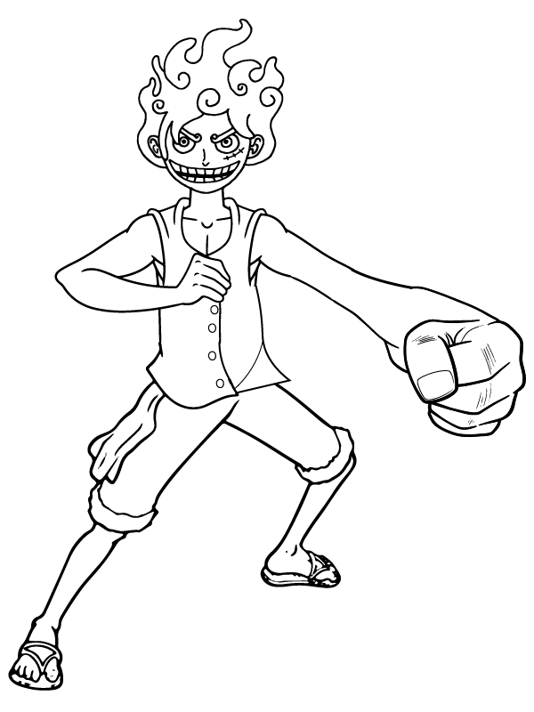 Luminary Luffy Gear 5 coloring page Coloring Page - Free Printable ...