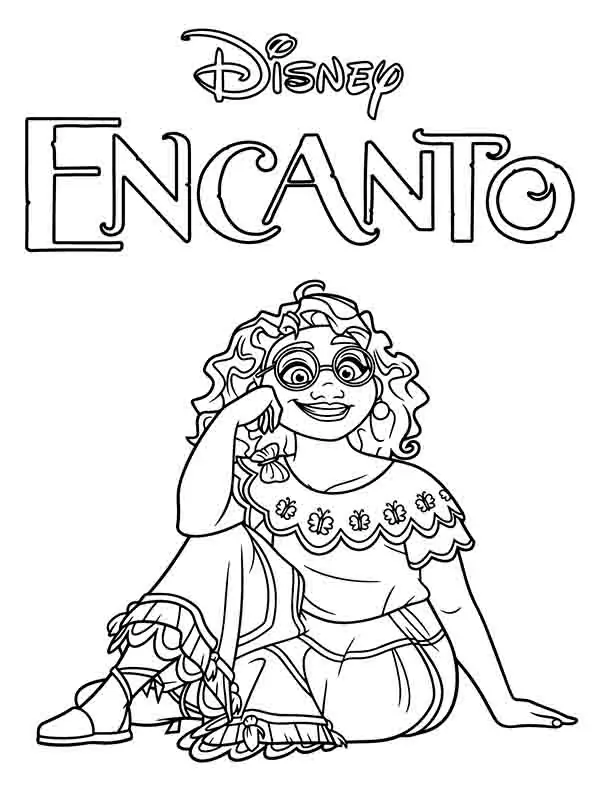 🖍️ Encanto Mirabel on Swing - Printable Coloring Page for Free