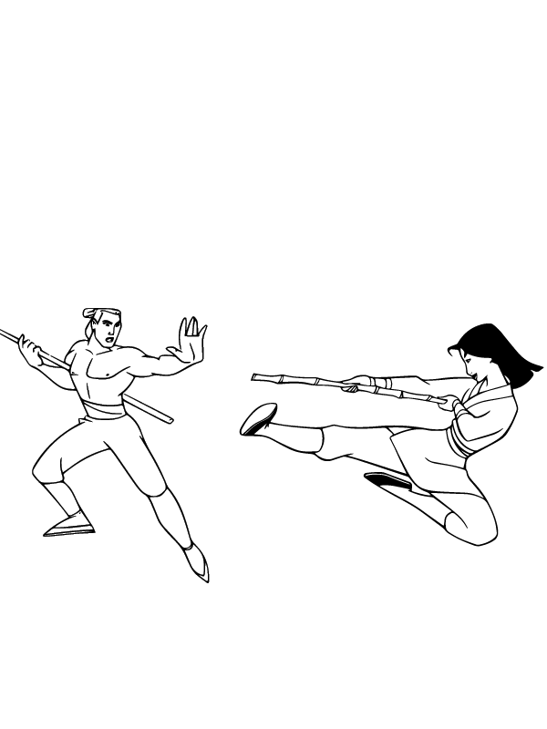 ling coloring page easy mulan