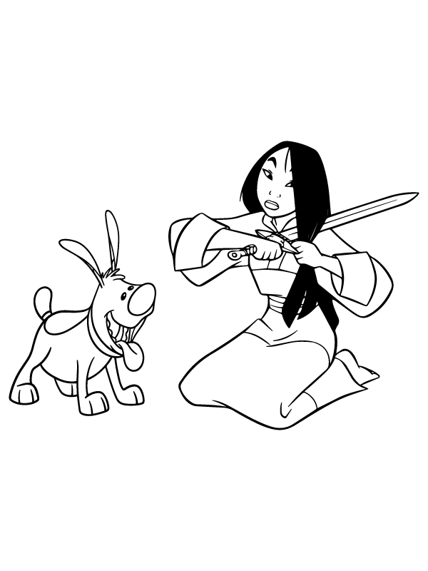 chien po coloring page transparent png mulan