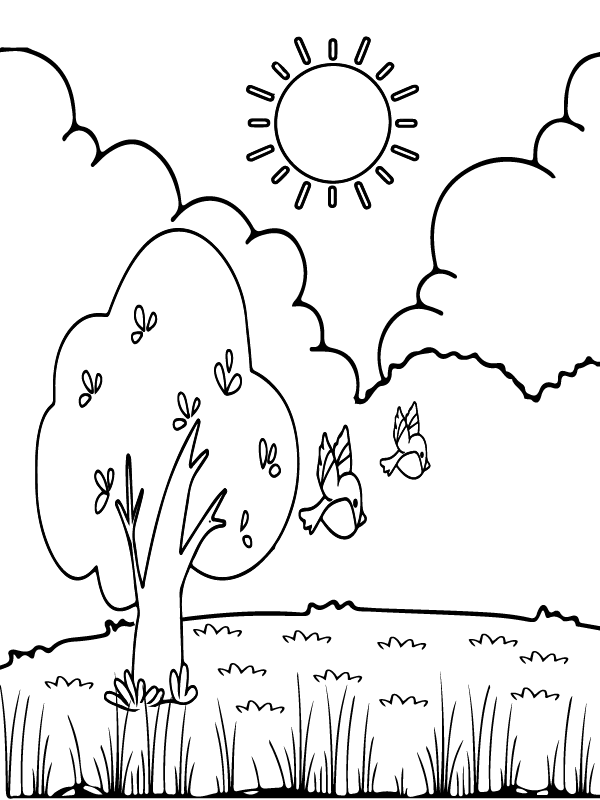 Natural Scenery Coloring Page