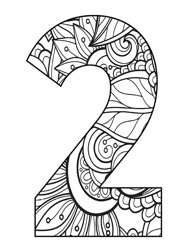 Number Four Mandala Coloring Page - Free Printable Coloring Pages for Kids