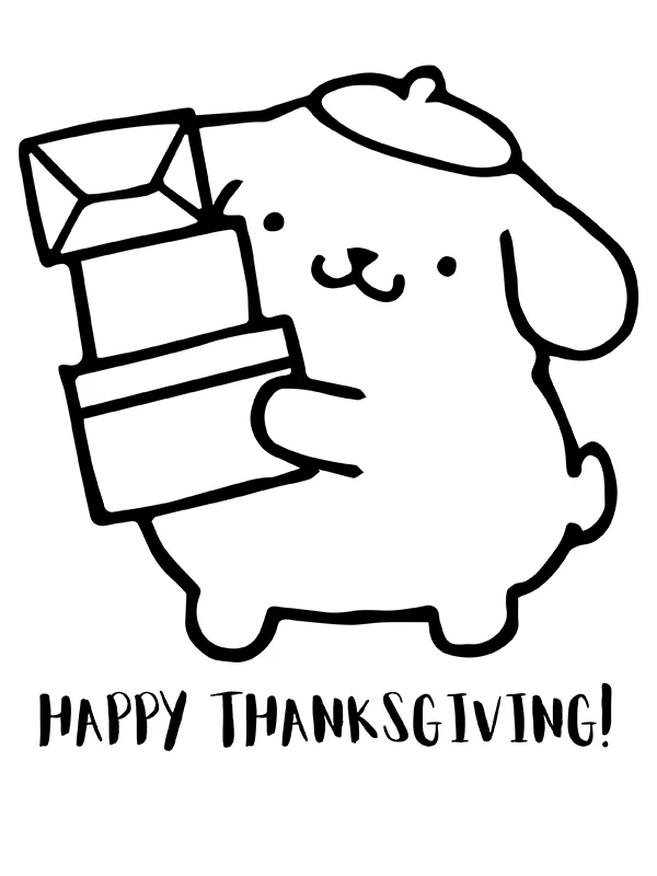 Pompompurin with Boxes Coloring Page - Free Printable Coloring Pages ...