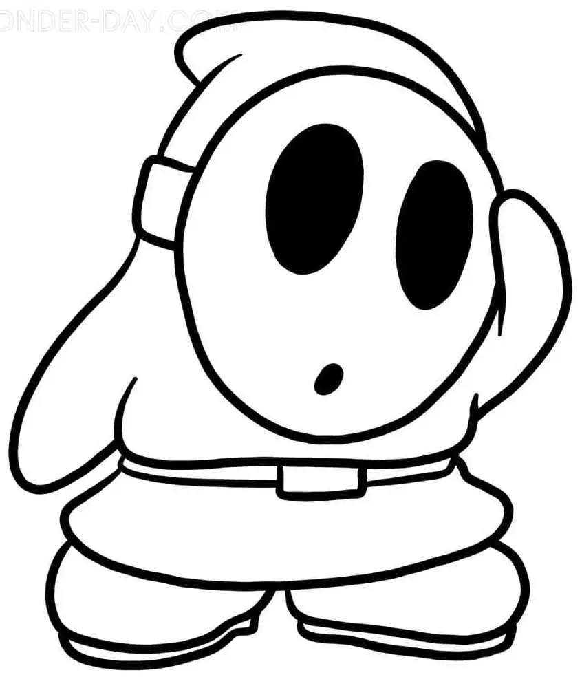 Shy Guy Mario Coloring Page