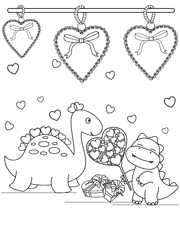 printable-sweet-dinosaurs-in-valentines-coloring-pages