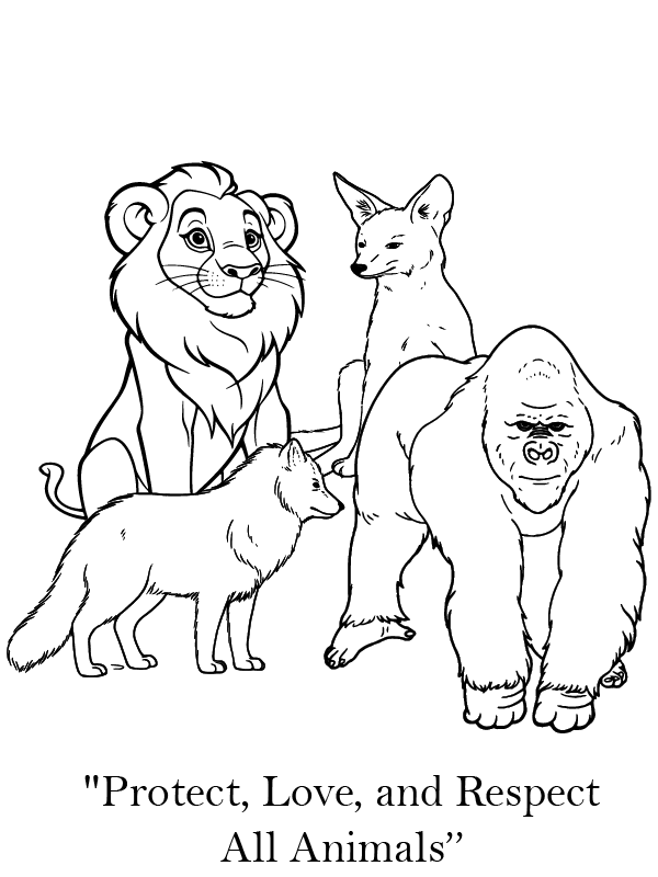 World Animals Day Coloring Page