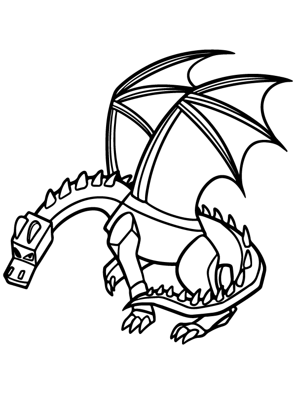 Minecraft Dragon Coloring Page