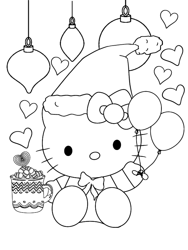 Angel Hello Kitty Christmas - Coloring Pages