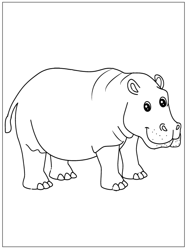 Hungry Hippo - Coloring Pages