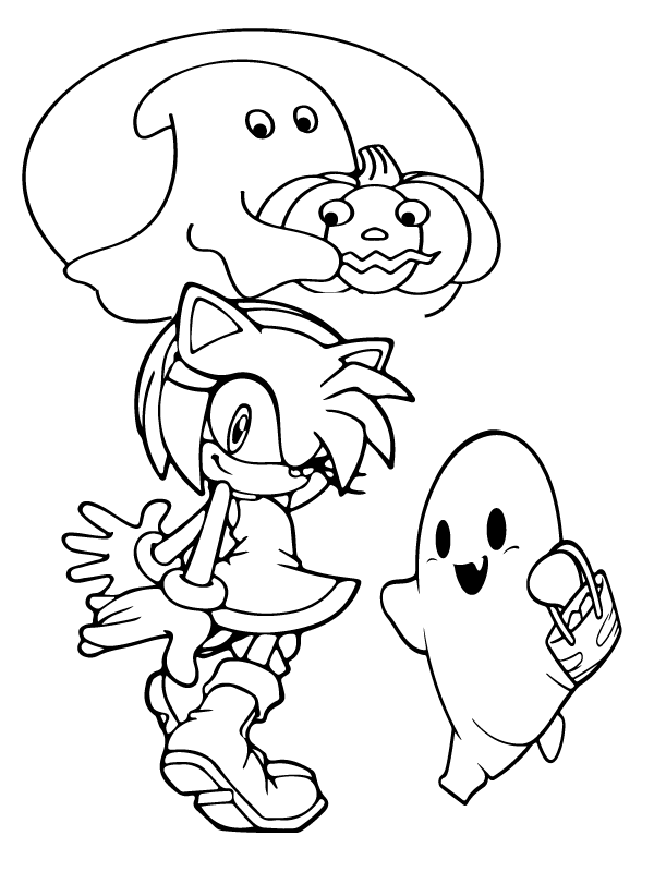 Sonic Halloween Coloring Page