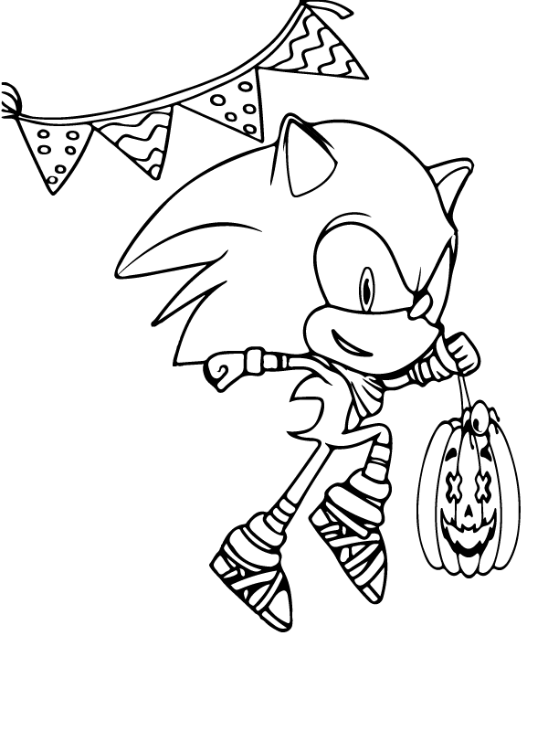 Sonic Halloween Coloring Page