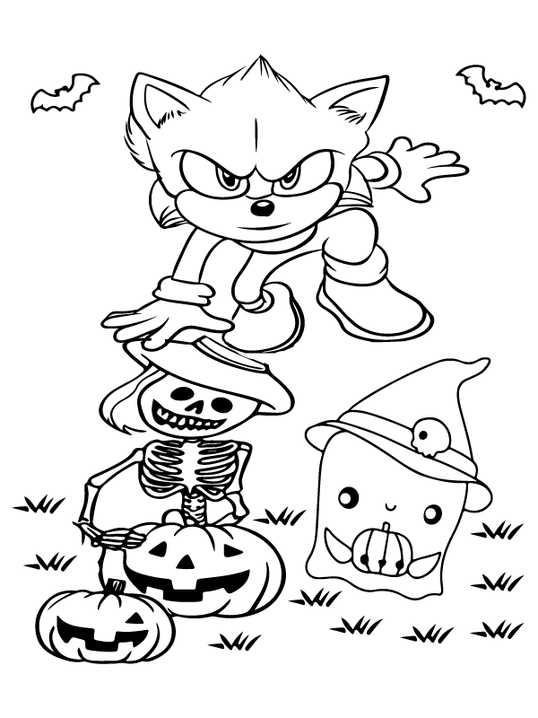 Sonic Halloween Coloring Page