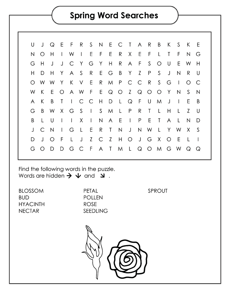 Spring Word Searches Coloring Page Spring Word Searches Coloring Page
