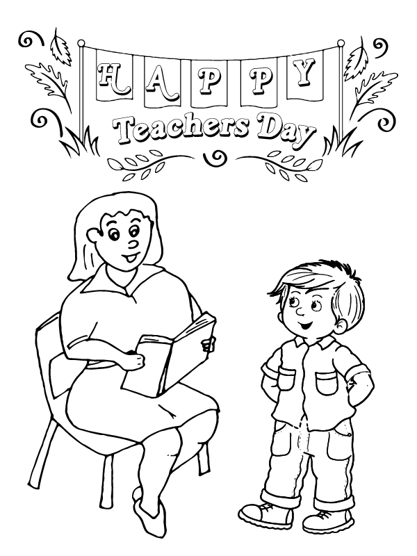 Teachers' Day Coloring Page