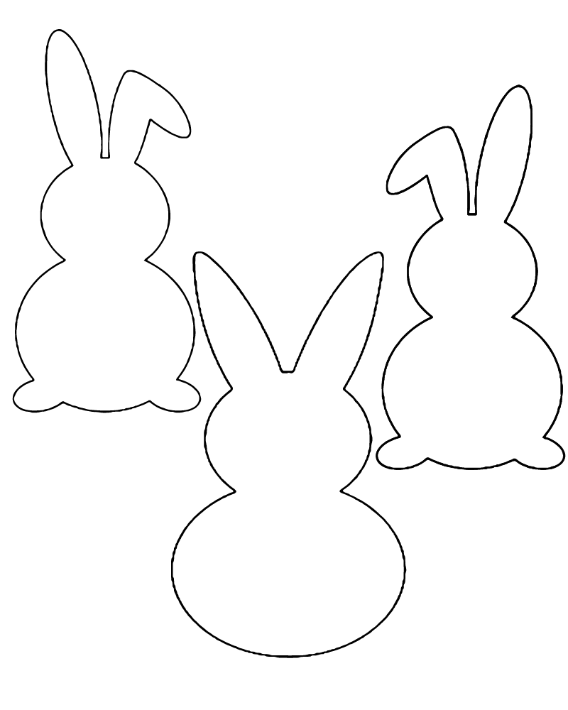 Three Easy Bunny Templates - Coloring Pages