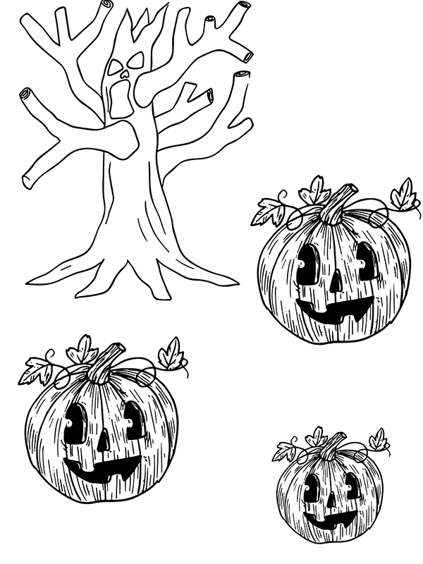 Vintage Halloween Coloring Page